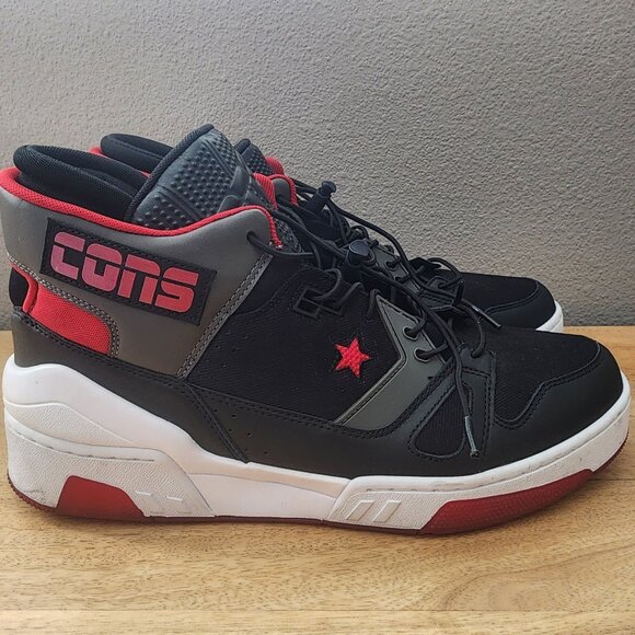 Converse Cons ERX 260 Mid Top Black Enamel Red Carbon Grey 165079c Shoes Mens 12